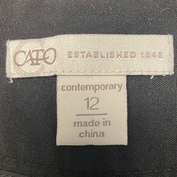 Cato Contemporary High Rise Straight Leg Pants Slacks Black Size 12 - Picture 4 of 6